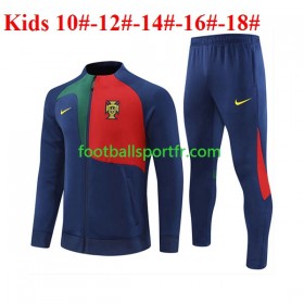 Portugal Enfant Ensemble Vestes d'entrainement Bleu Rouge 2023-2024